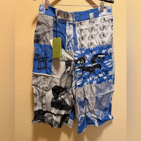 New Authentic Gucci Horsebit Logo Shorts Size IT 50 / US 32 - Picture 1 of 15